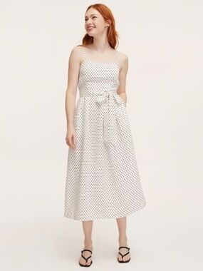 kate spade White Midi Dress with Black Polka Dots ***read description